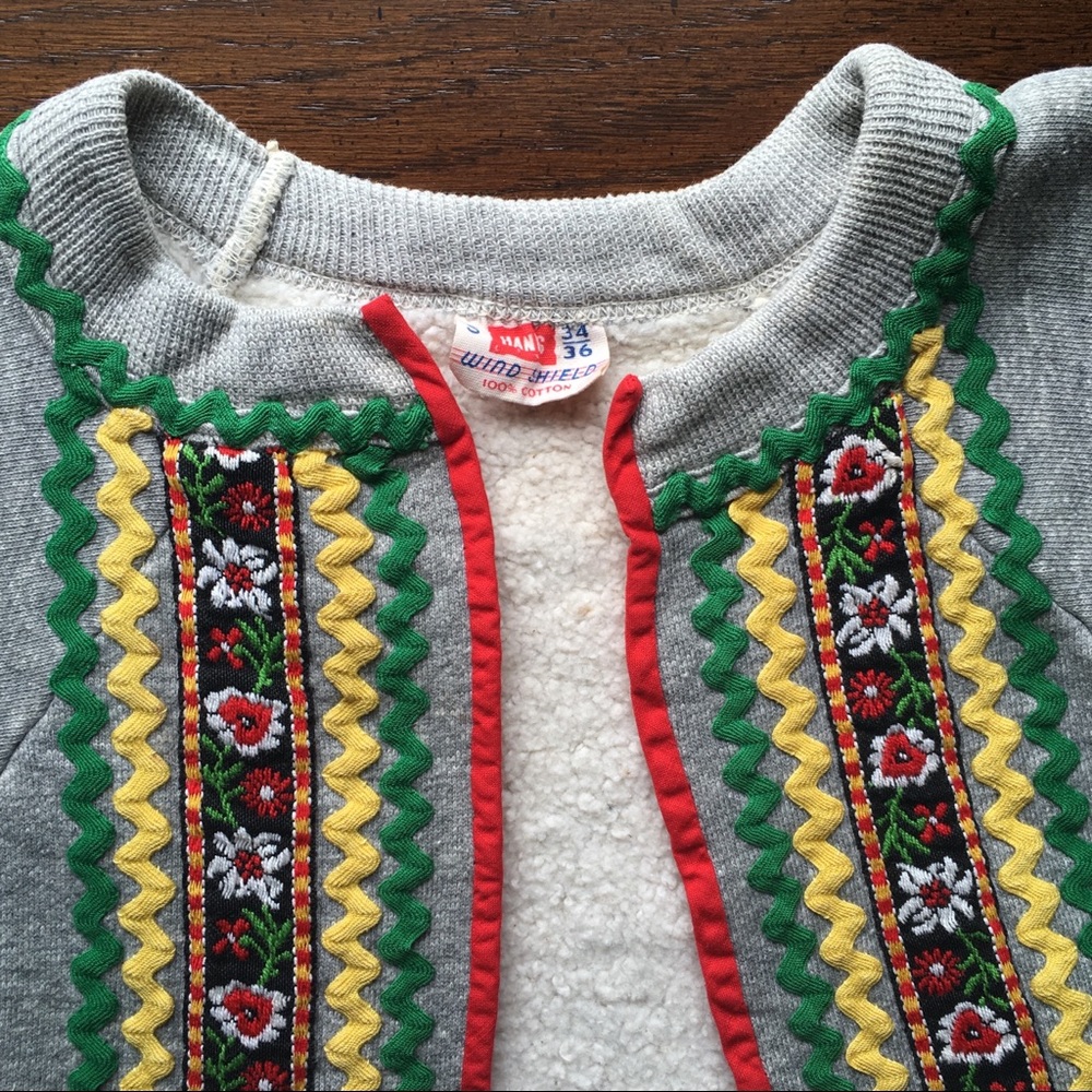 🍄Unique 1950s Hanes Vintage Sweatshirt Cardigan🍄